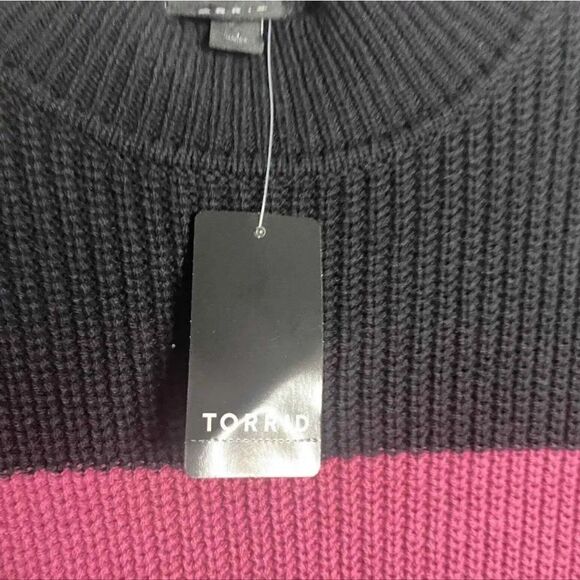 TORRID Plus Size -Multi Color Stripe Mock Neck Sweater Dress 1X - Picture 11 of 16